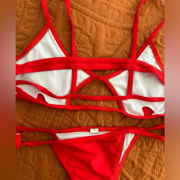Red Cut Out Bikini - Picture 4 of 4
